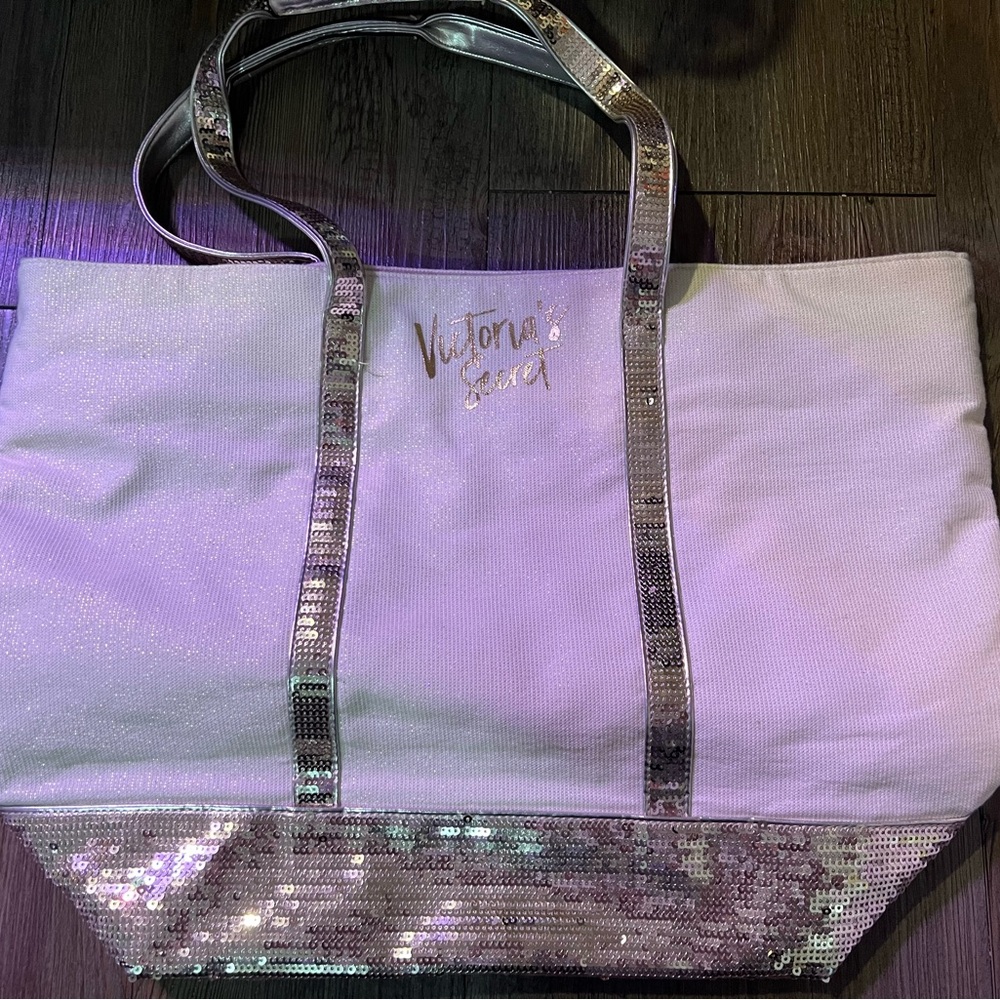 Victoria's Secret Silver Glam Tote